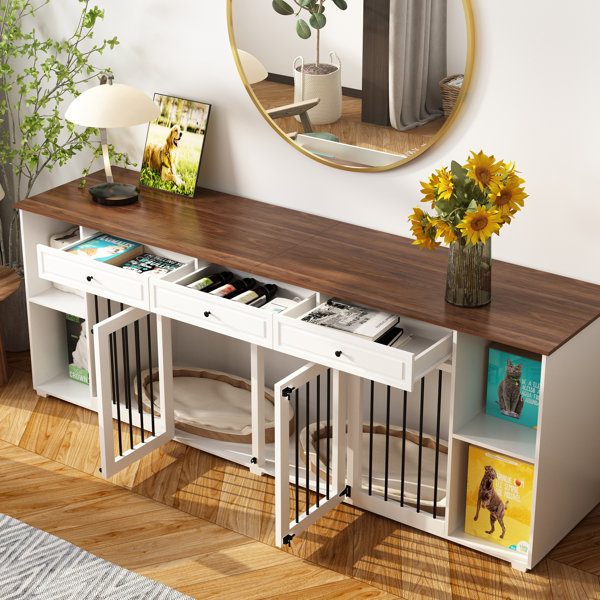 Tucker Murphy Pet™ Large Dog Crate Furniture With 3 Drawers And 4